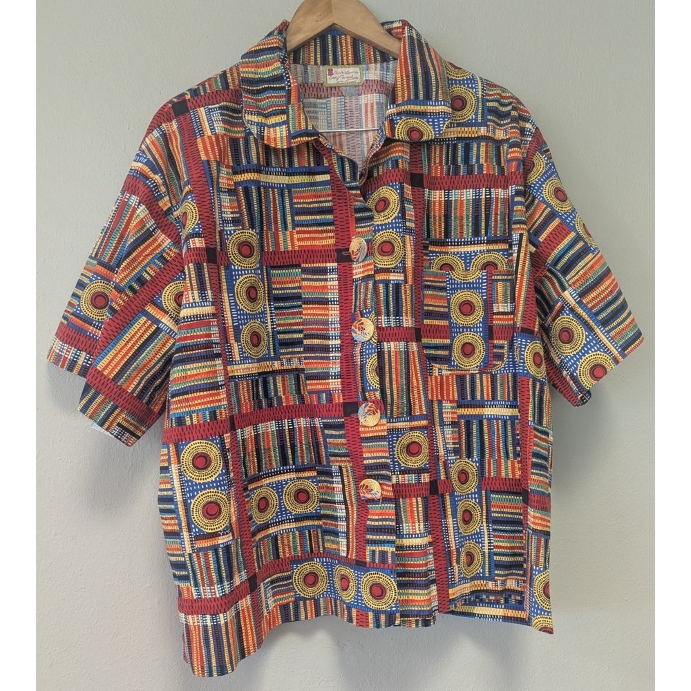 Handmade‎ African Print Patchwork Button Up Shirt – Unique Artisan Piece